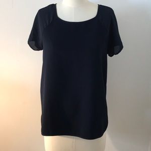 Short sleeve navy blouse